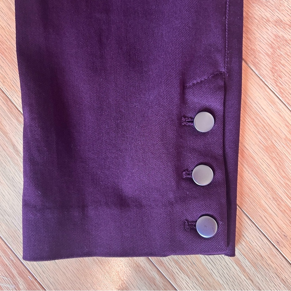 Van Heusen Aubergine Stretch Pull-on Pants, 3 Button Detail - Picture 2 of 4